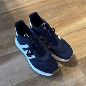 Adidas Men's Navy and White Sneakers